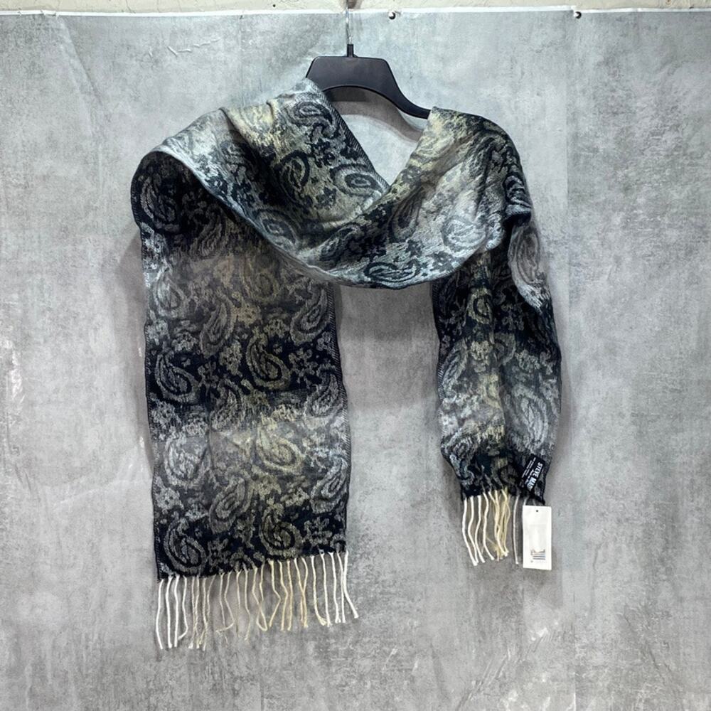 STEVE MADDEN Black Ombre Paisley Mid Weight Muffler Scarf OS